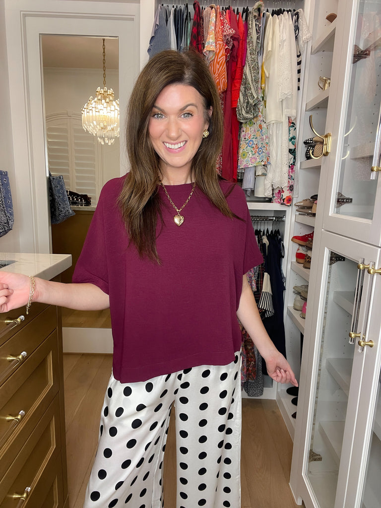 Simply Stated Tee in Burgundy