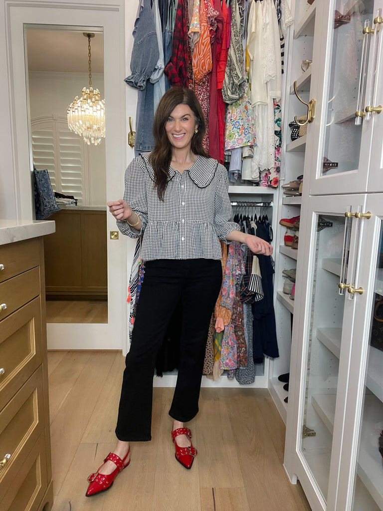 Samantha Slingback Grommet Flats in Red