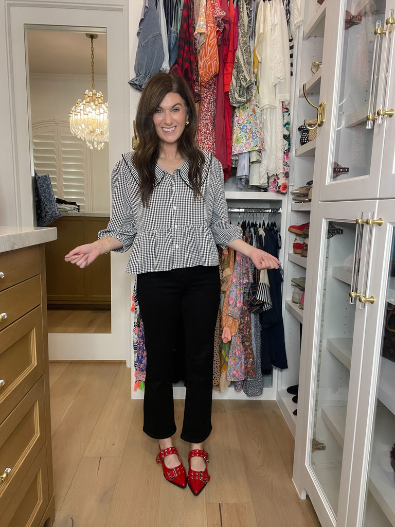 Samantha Slingback Grommet Flats in Red