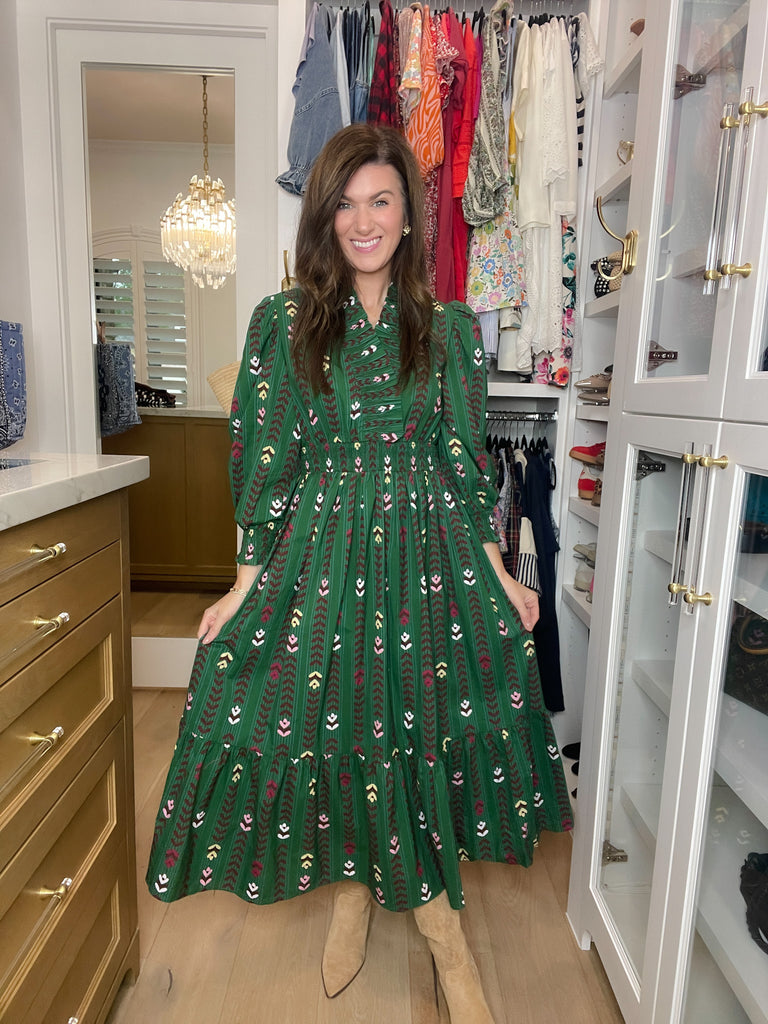 Ever After Midi Dress in Hunter Green