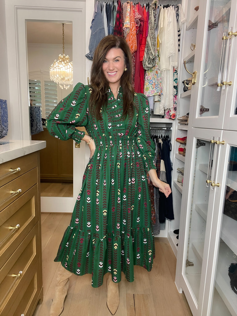 Ever After Midi Dress in Hunter Green