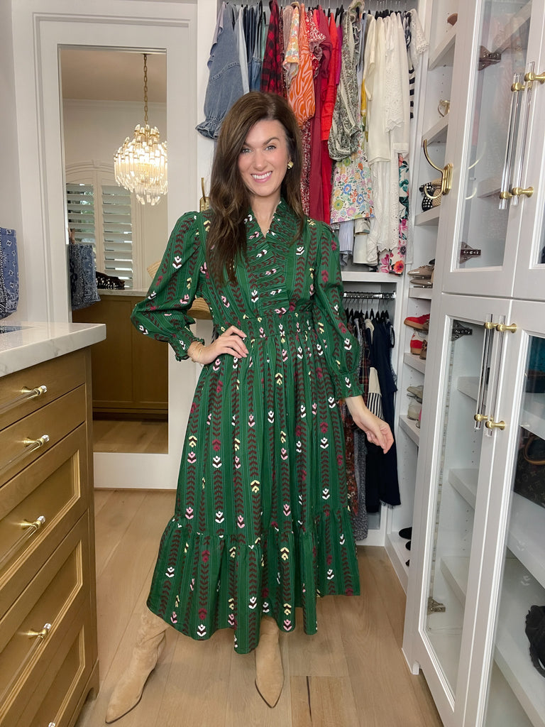 Ever After Midi Dress in Hunter Green
