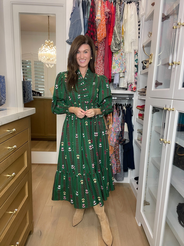 Ever After Midi Dress in Hunter Green