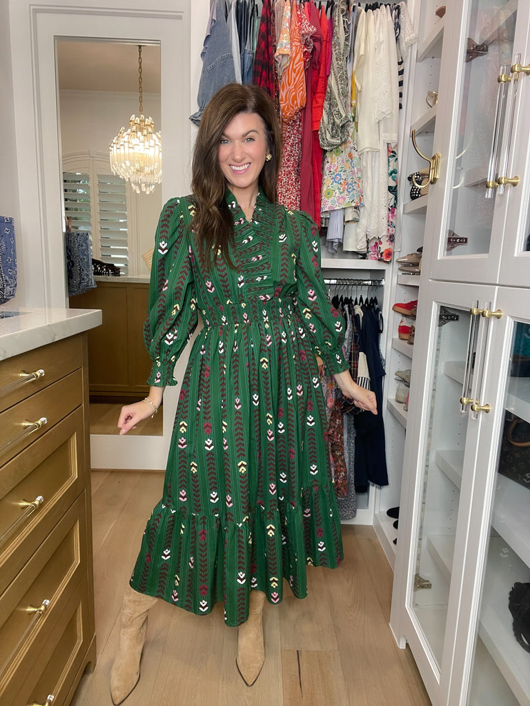 Ever After Midi Dress in Hunter Green