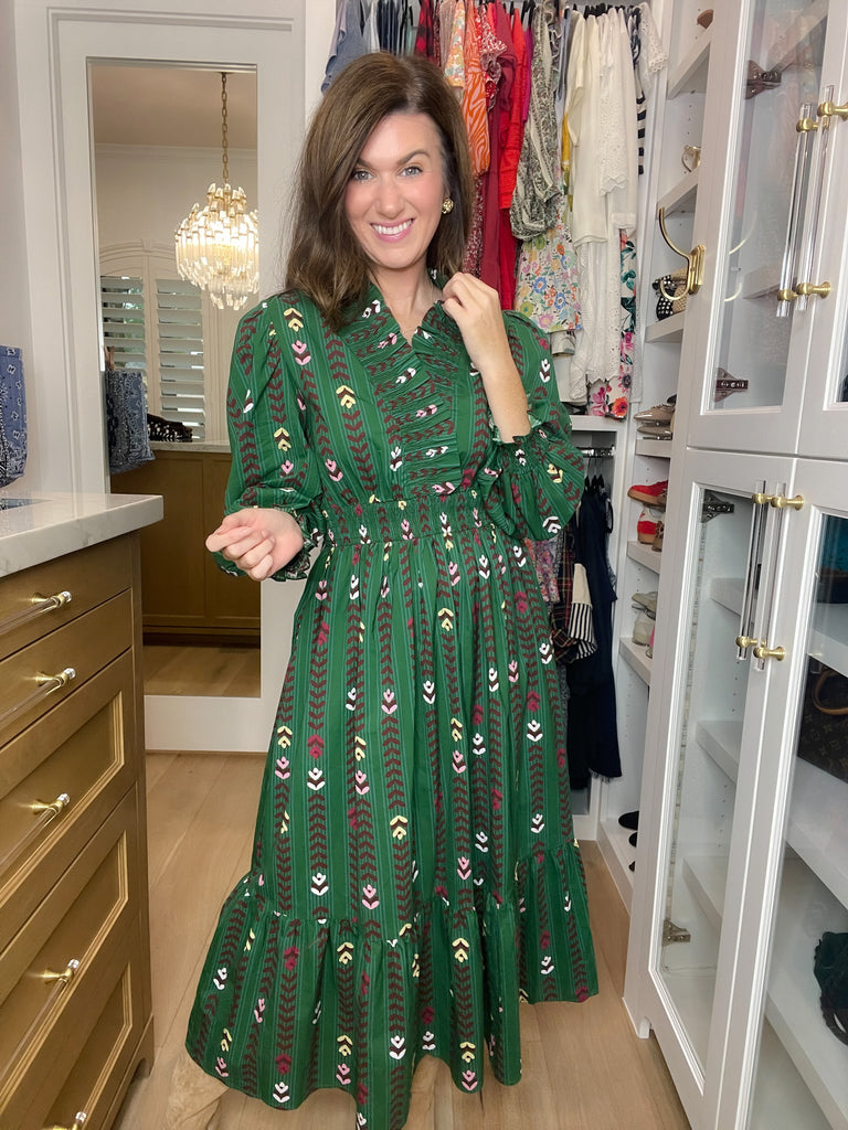 Ever After Midi Dress in Hunter Green