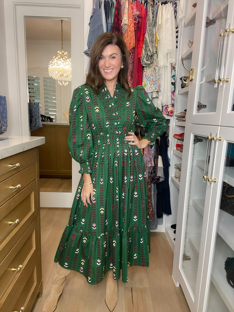 Ever After Midi Dress in Hunter Green