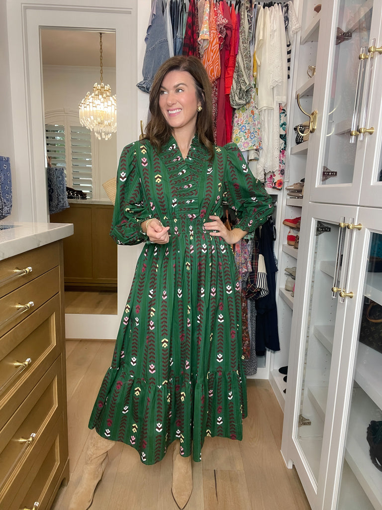 Ever After Midi Dress in Hunter Green