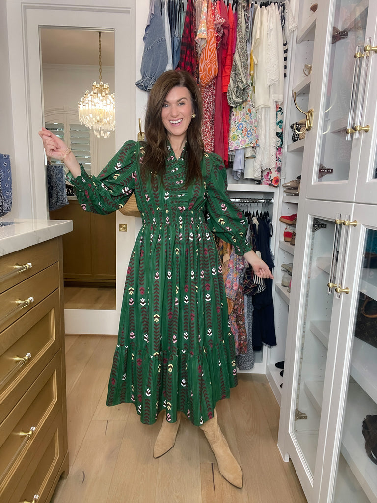 Ever After Midi Dress in Hunter Green