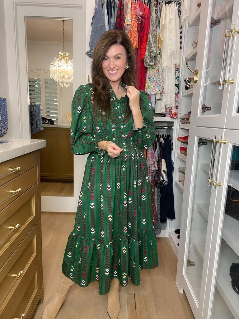 Ever After Midi Dress in Hunter Green