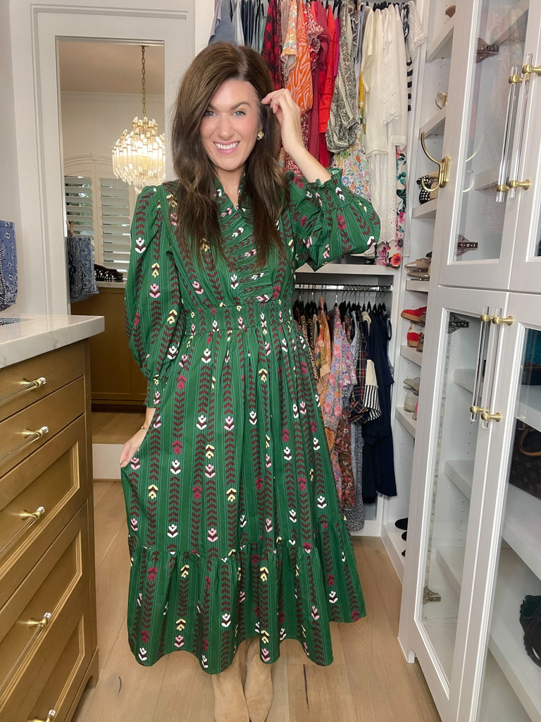 Ever After Midi Dress in Hunter Green
