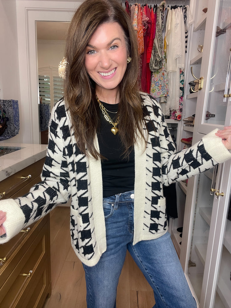 Haute Houndstooth Cardigan