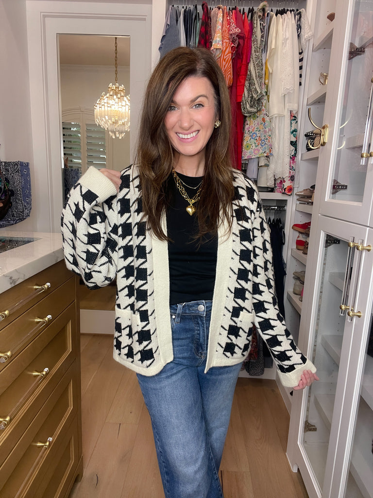 Haute Houndstooth Cardigan