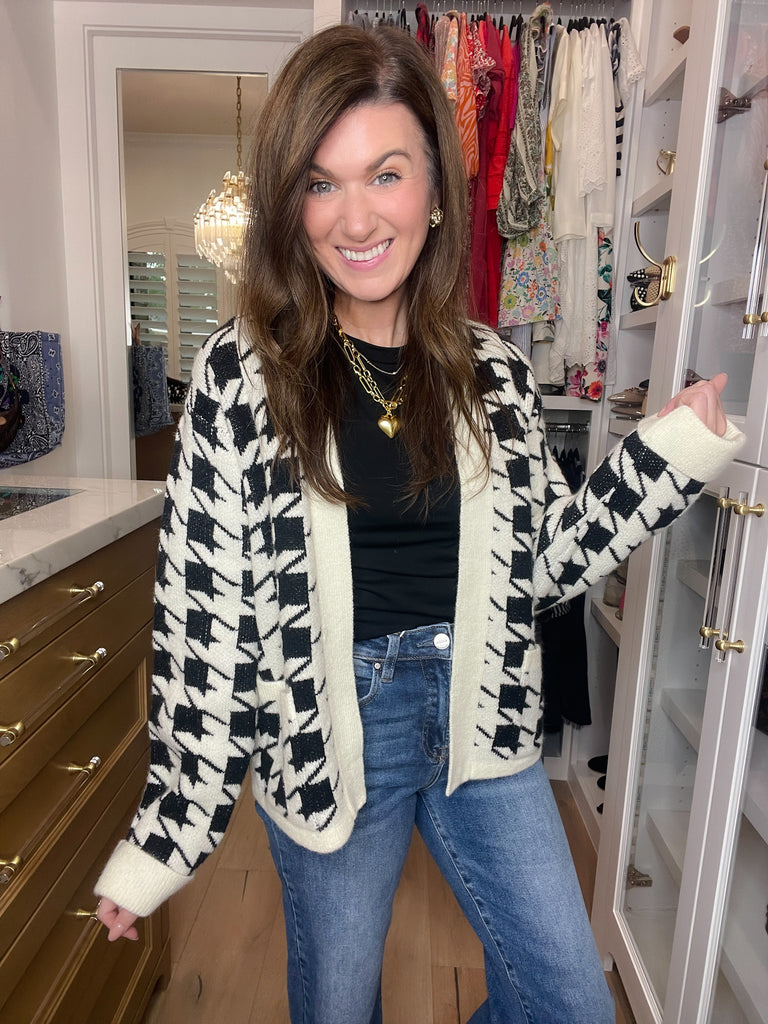 Haute Houndstooth Cardigan
