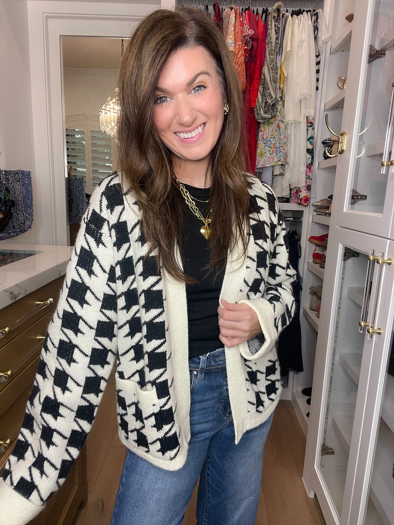 Haute Houndstooth Cardigan