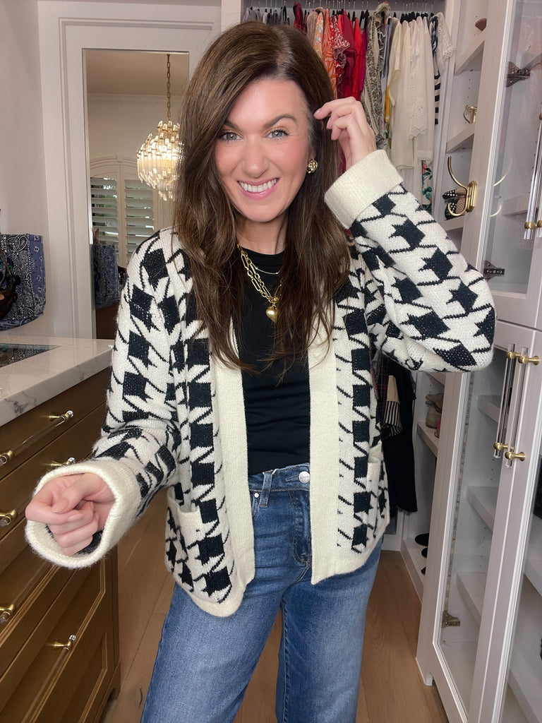 Haute Houndstooth Cardigan