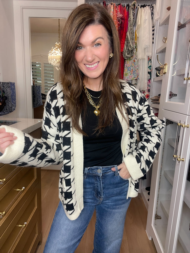 Haute Houndstooth Cardigan