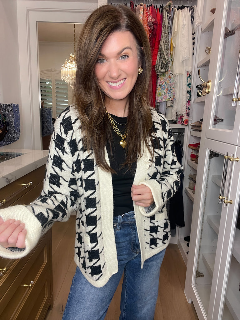 Haute Houndstooth Cardigan