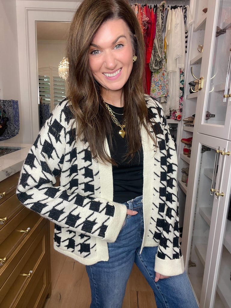 Haute Houndstooth Cardigan