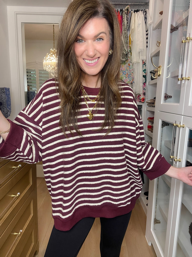 Weekender Knit Pullover in Burgundy