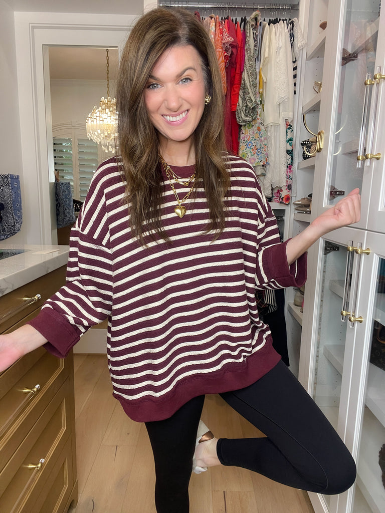 Weekender Knit Pullover in Burgundy