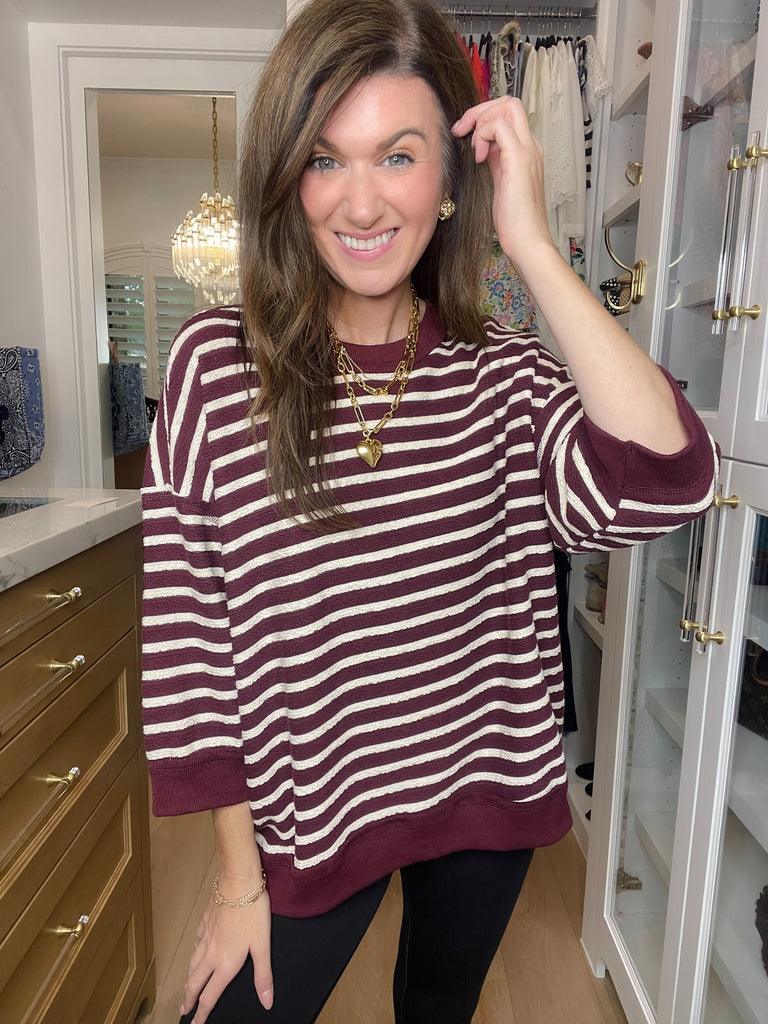 Weekender Knit Pullover in Burgundy