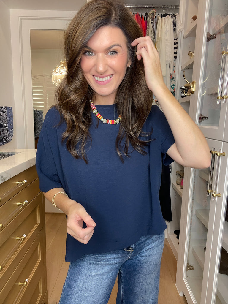 Simply Stated Tee in Navy