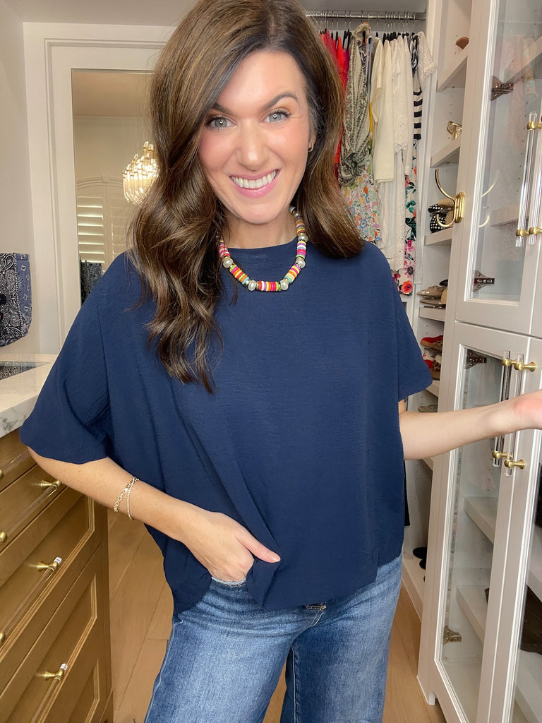 Simply Stated Tee in Navy