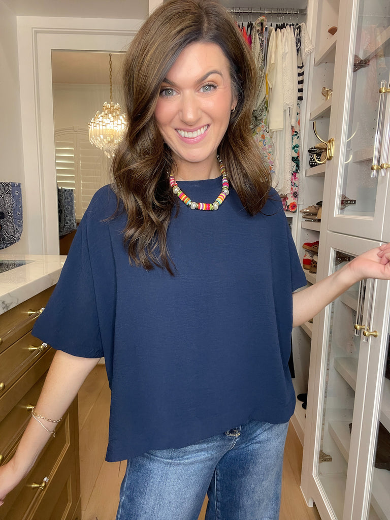 Simply Stated Tee in Navy