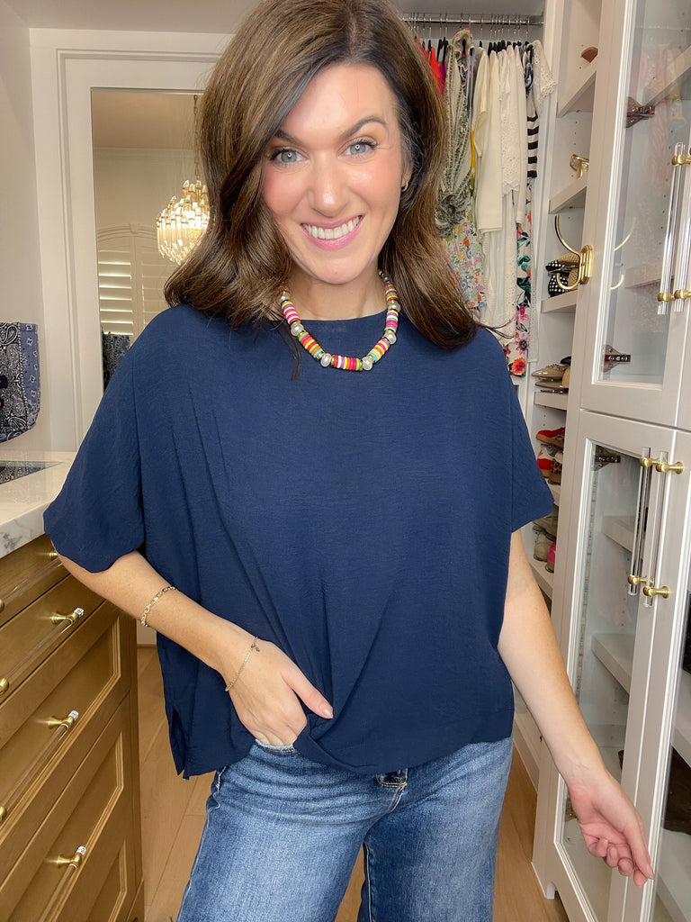 Simply Stated Tee in Navy