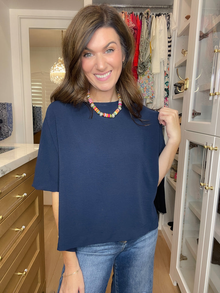 Simply Stated Tee in Navy