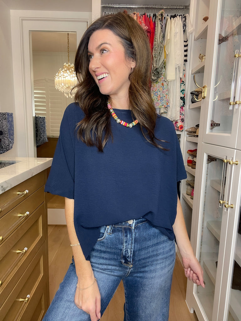 Simply Stated Tee in Navy