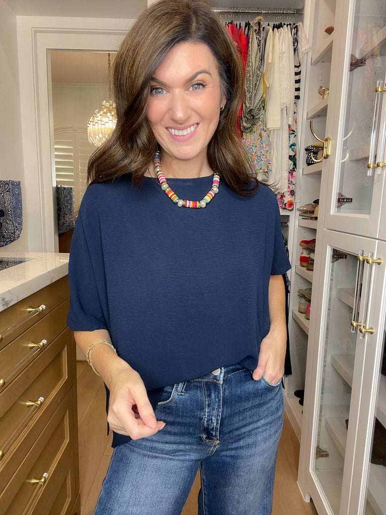 Simply Stated Tee in Navy