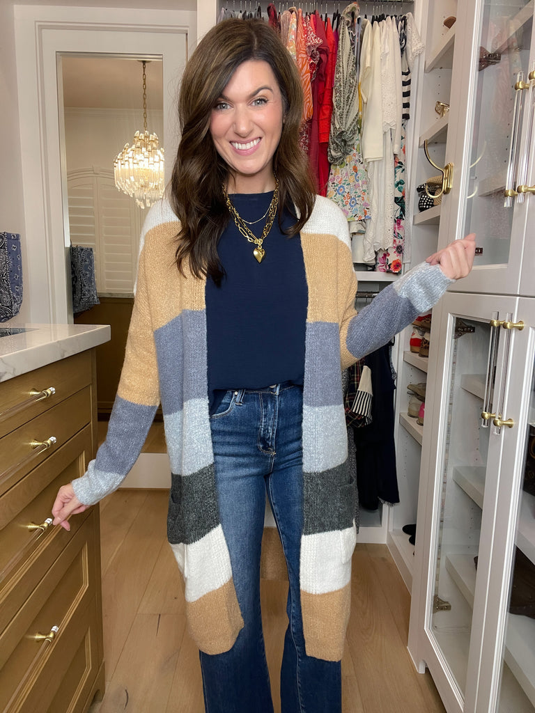Cozy Vibes Color Block Cardigan