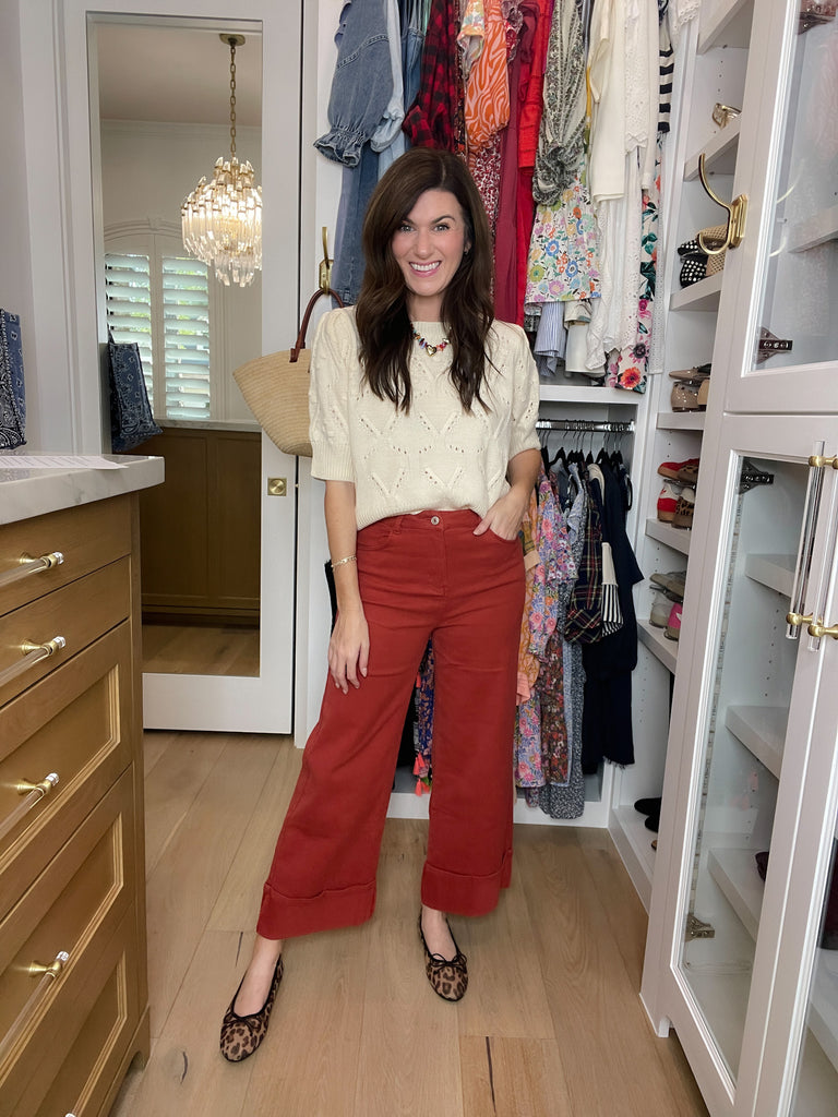 Camden Cuffed Jeans in Rust