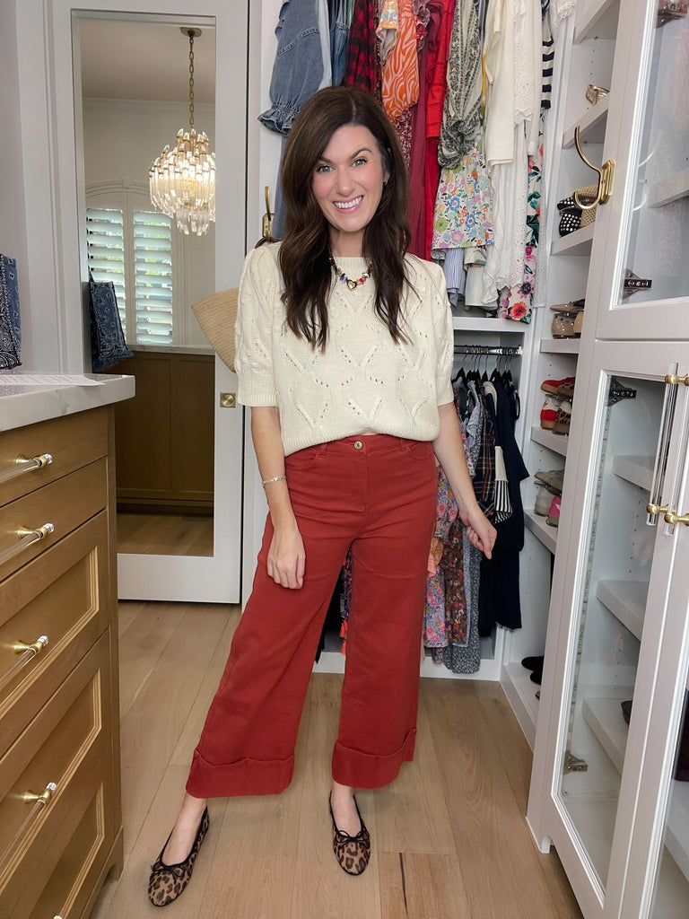 Camden Cuffed Jeans in Rust