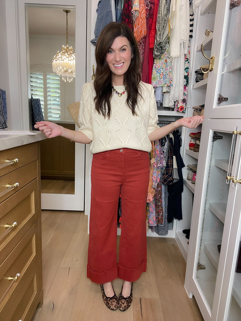 Camden Cuffed Jeans in Rust