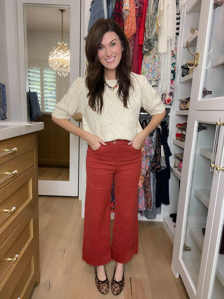 Camden Cuffed Jeans in Rust