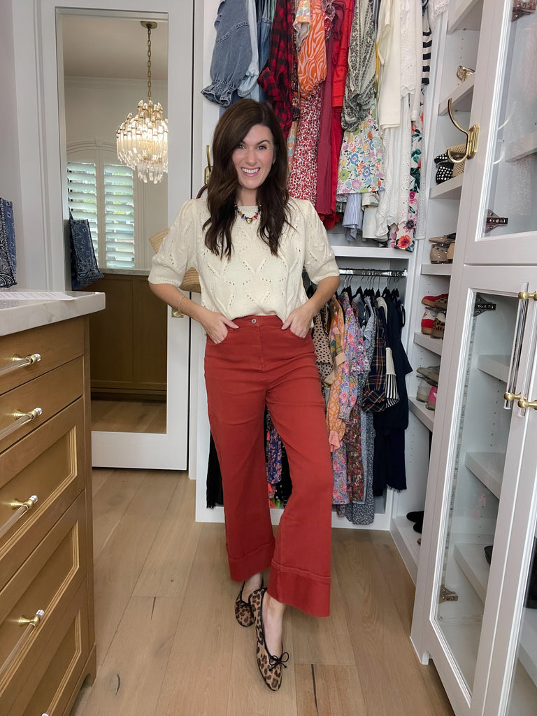 Camden Cuffed Jeans in Rust