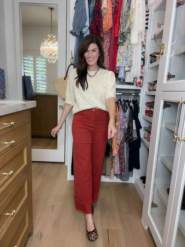 Camden Cuffed Jeans in Rust