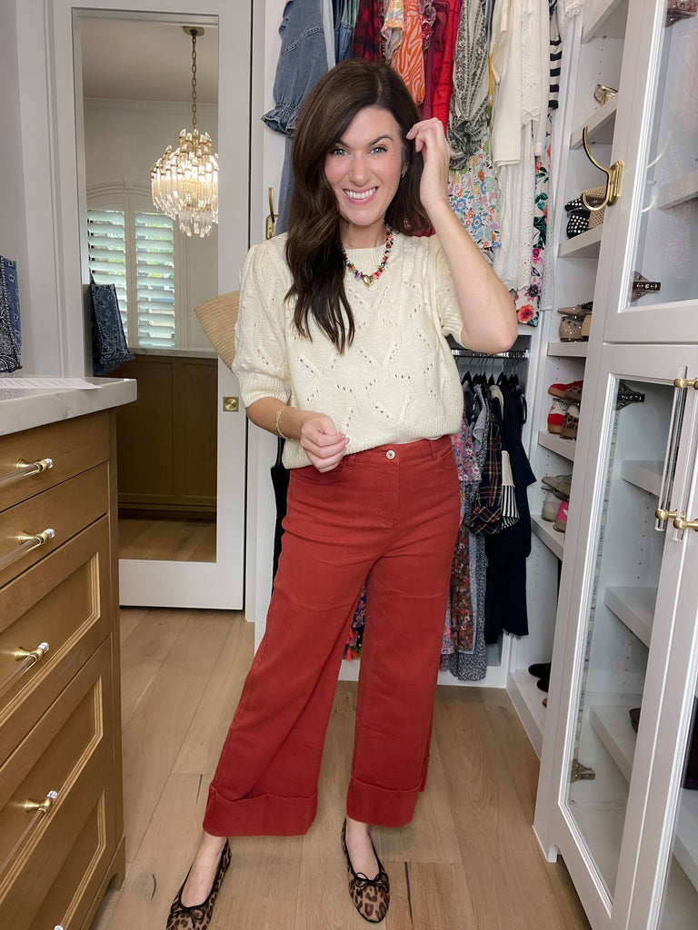 Camden Cuffed Jeans in Rust