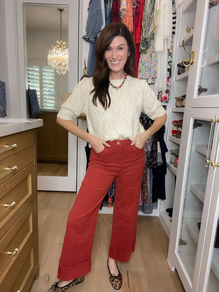 Camden Cuffed Jeans in Rust