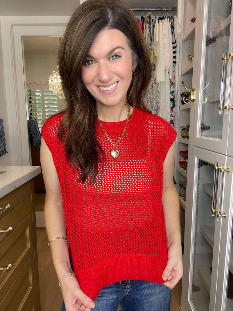 Mainstay Knit Top in Red