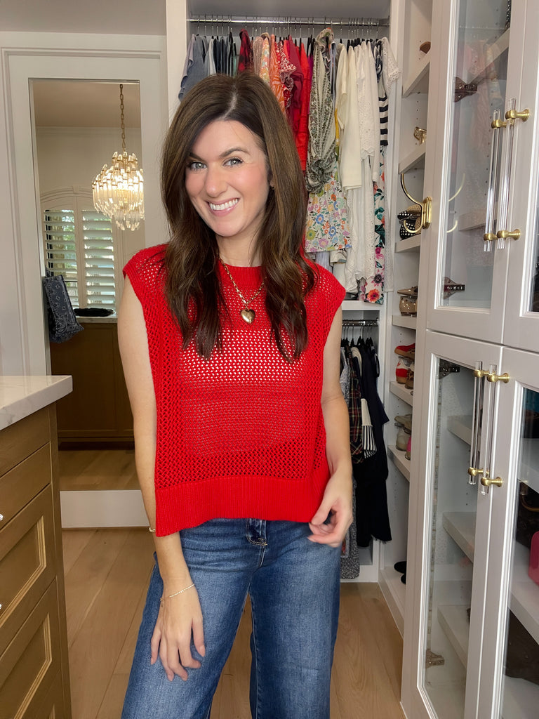 Mainstay Knit Top in Red
