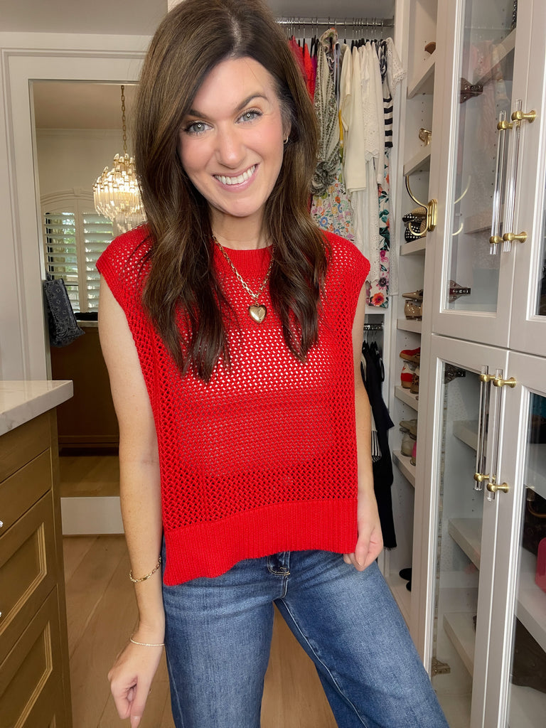 Mainstay Knit Top in Red