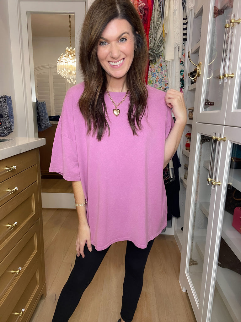Endless Ease Oversized Tee in Orchid