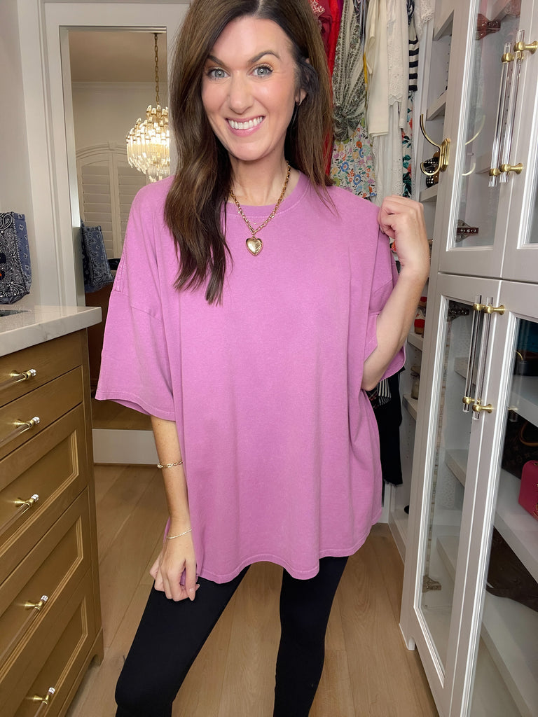 Endless Ease Oversized Tee in Orchid
