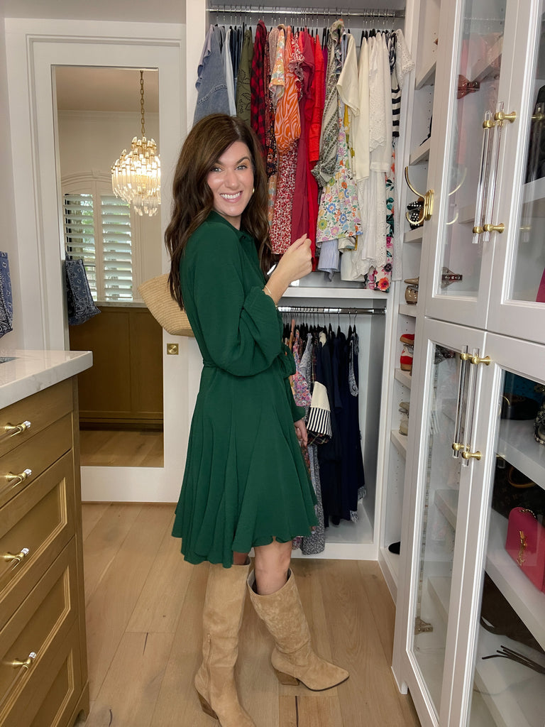 Perfect Balance Belted Dress in Hunter