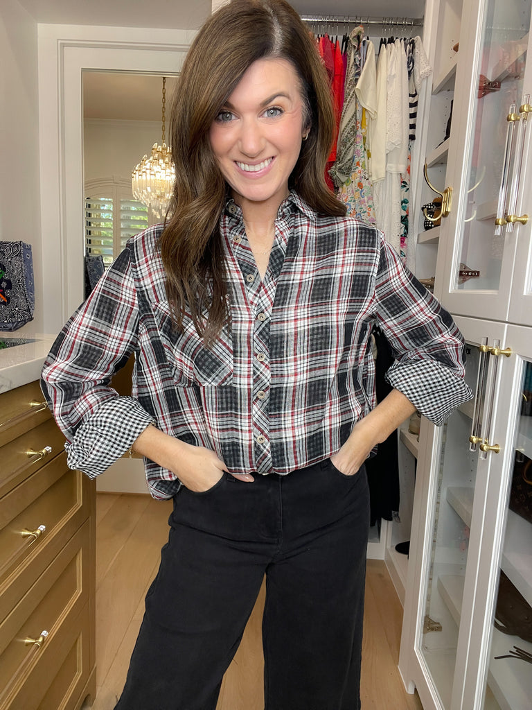 Gather Round Plaid Button Down