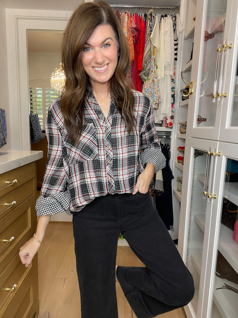 Gather Round Plaid Button Down