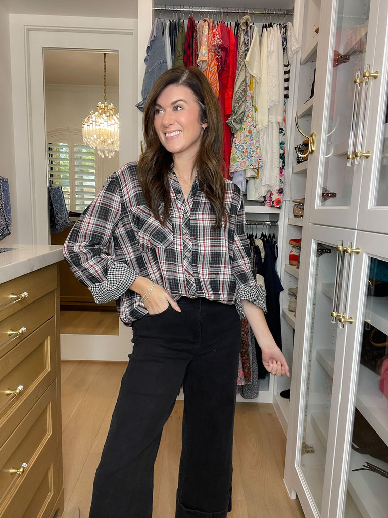 Gather Round Plaid Button Down